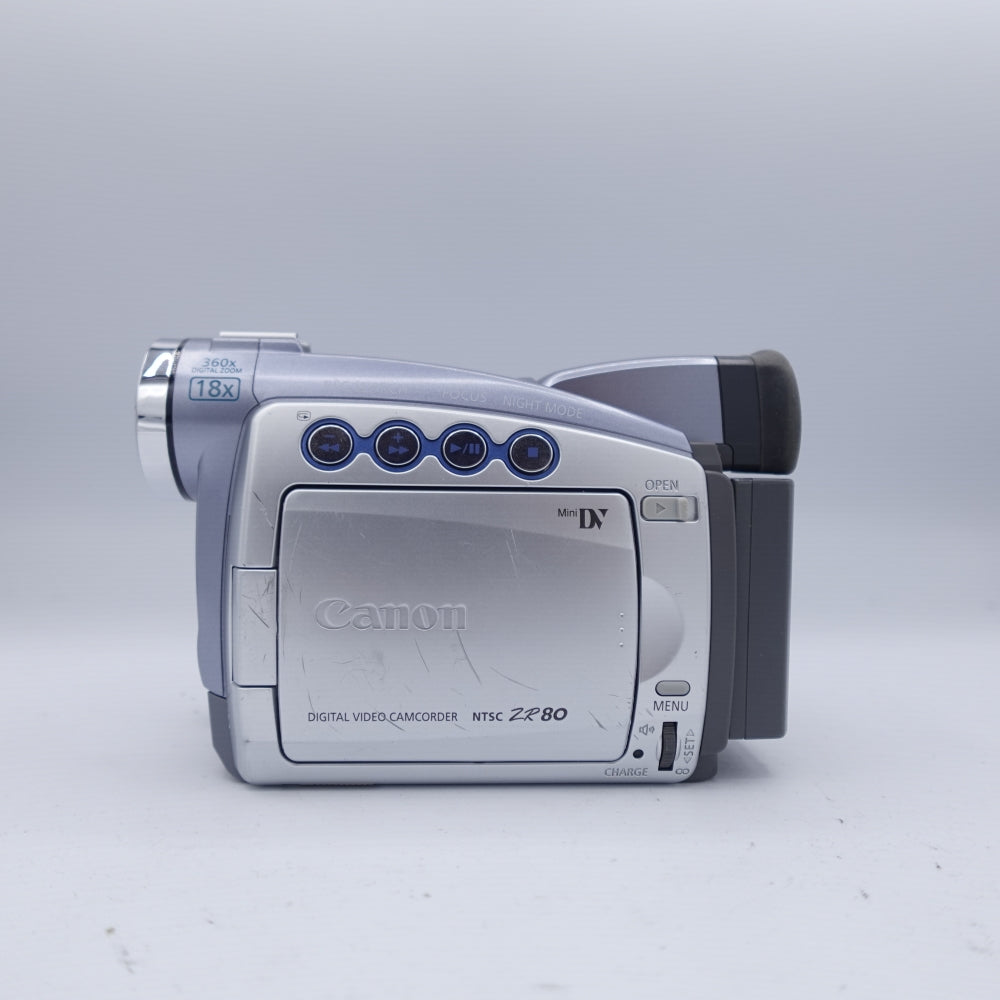 Used Canon ZR80 MiniDV Camcorder | Silver | U8