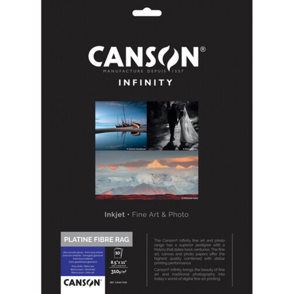 Canson Infinity Platine Fibre Rag Paper | 8.5 x 11", 10 Sheets