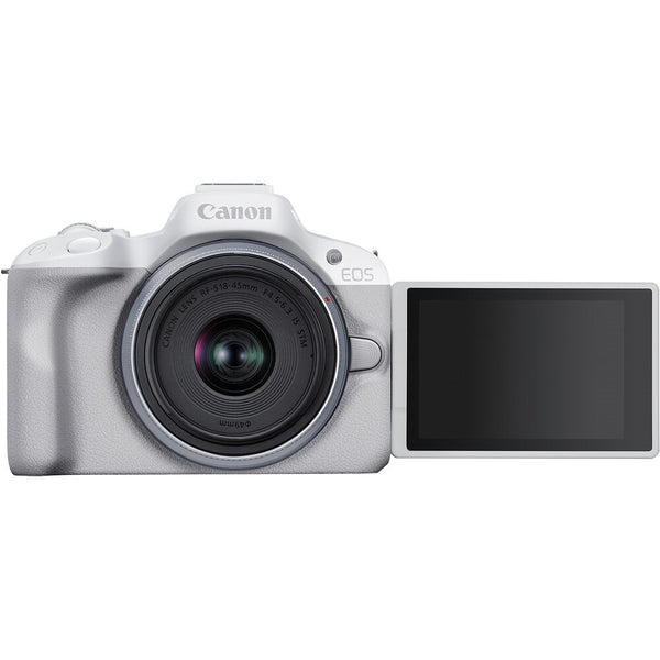 Canon EOS R50 Mirrorless Camera with 18-45mm Lens | White