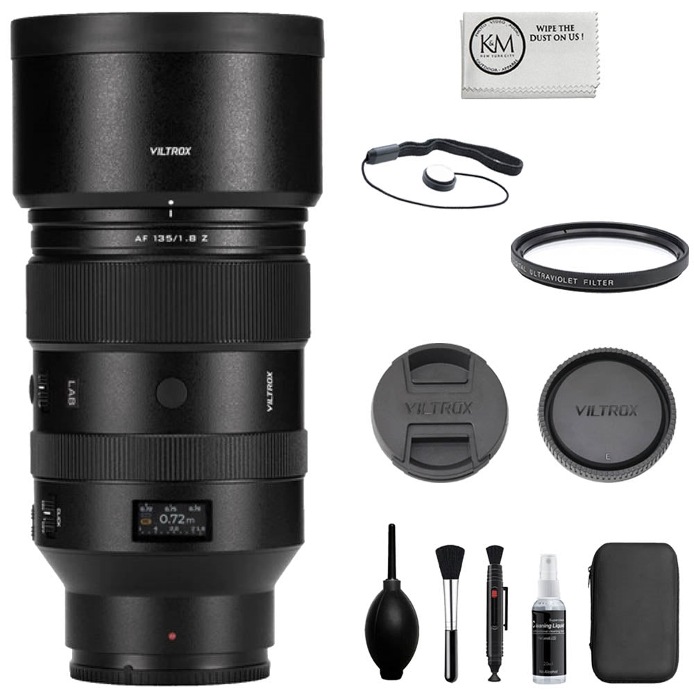Viltrox AF 135mm f/1.8 LAB Z Lens Compatible with Nikon Z Mount Bundle with UV Filter + Lens Cap Keeper + Cleaning Kit + Cleaning Cloth (5 Items)