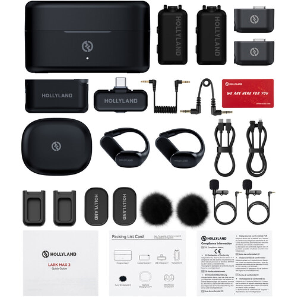 Hollyland LARK MAX 2 Ultimate Combo 2-Person Wireless Microphone System for Cameras and Mobile Devices | Space Gray, 2.4 GHz