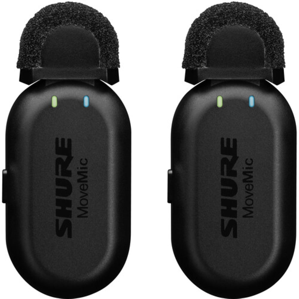 Shure MoveMic Two Receiver Kit 2-Person Clip-On Wireless Microphone System for Mobile Devices and Cameras