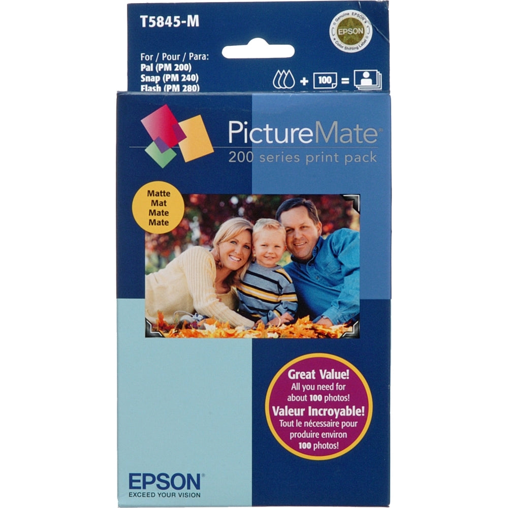 Epson PictureMate 200-Series Matte Print Pack - 100 Prints