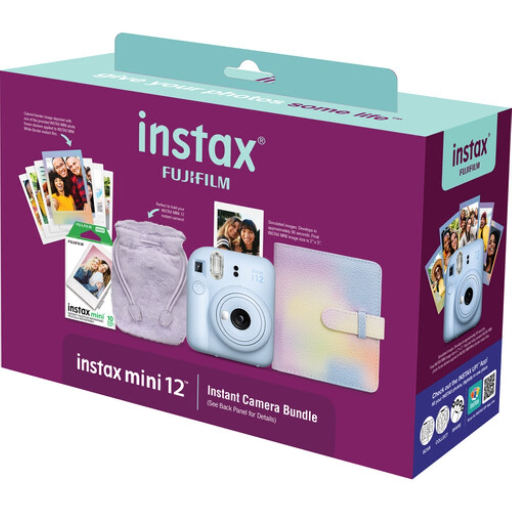 FUJIFILM INSTAX MINI 12 Instant Film Holiday Camera Bundle | Pastel Blue