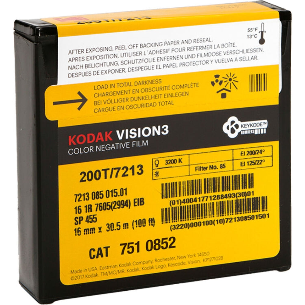 Kodak VISION3 200T Color Negative Film #7213 | 16mm, 100' Roll, Single Perf