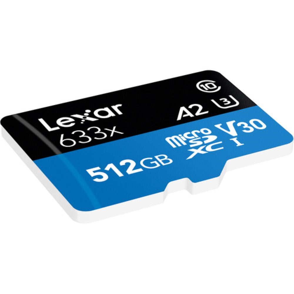 Lexar 512GB High-Performance 633x UHS-I microSDXC Memory Card with SD Adapter