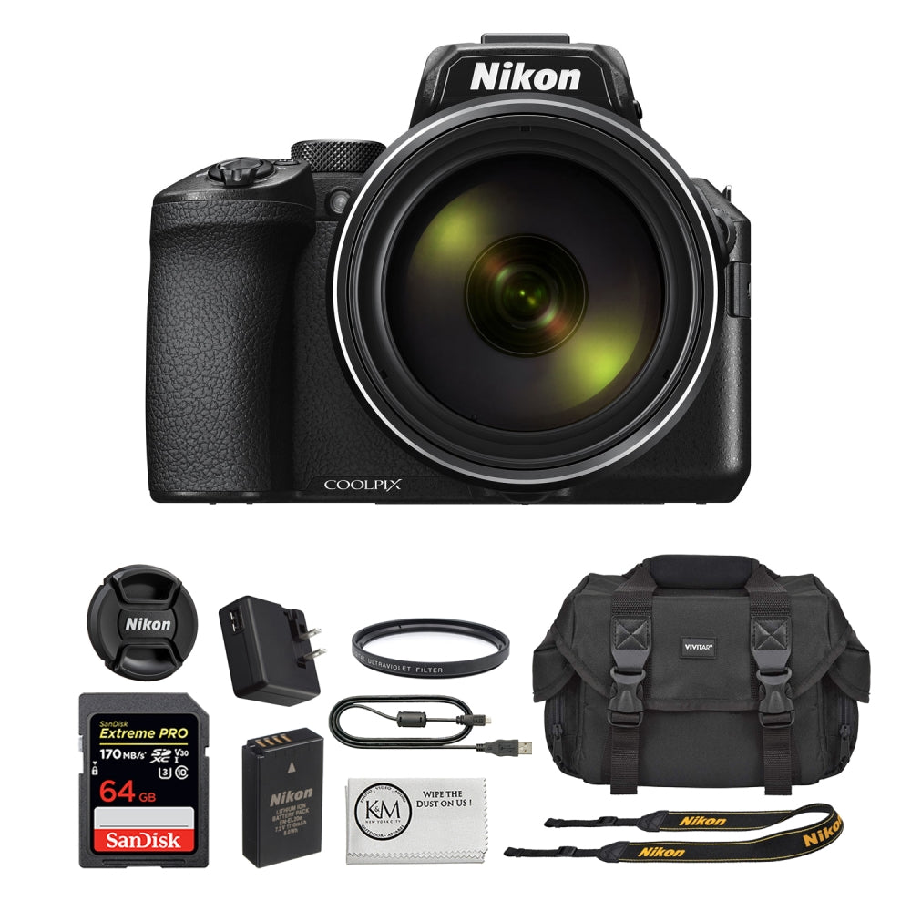 Nikon COOLPIX P950 Digital Camera Bundled with 64GB Memory Card + Camera Case + UV Filter + Microfiber Cleaning Cloth (5 Items)  **OPEN BOX**