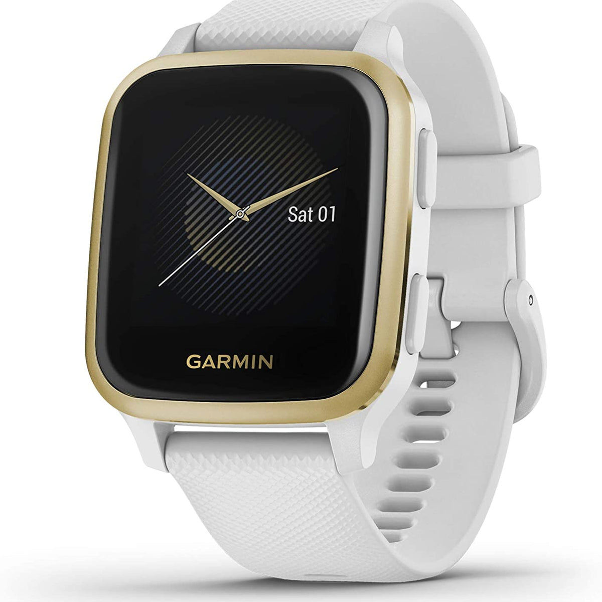 Garmin Venu Sq GPS Smartwatch | Light Gold Aluminum Bezel, White Case,