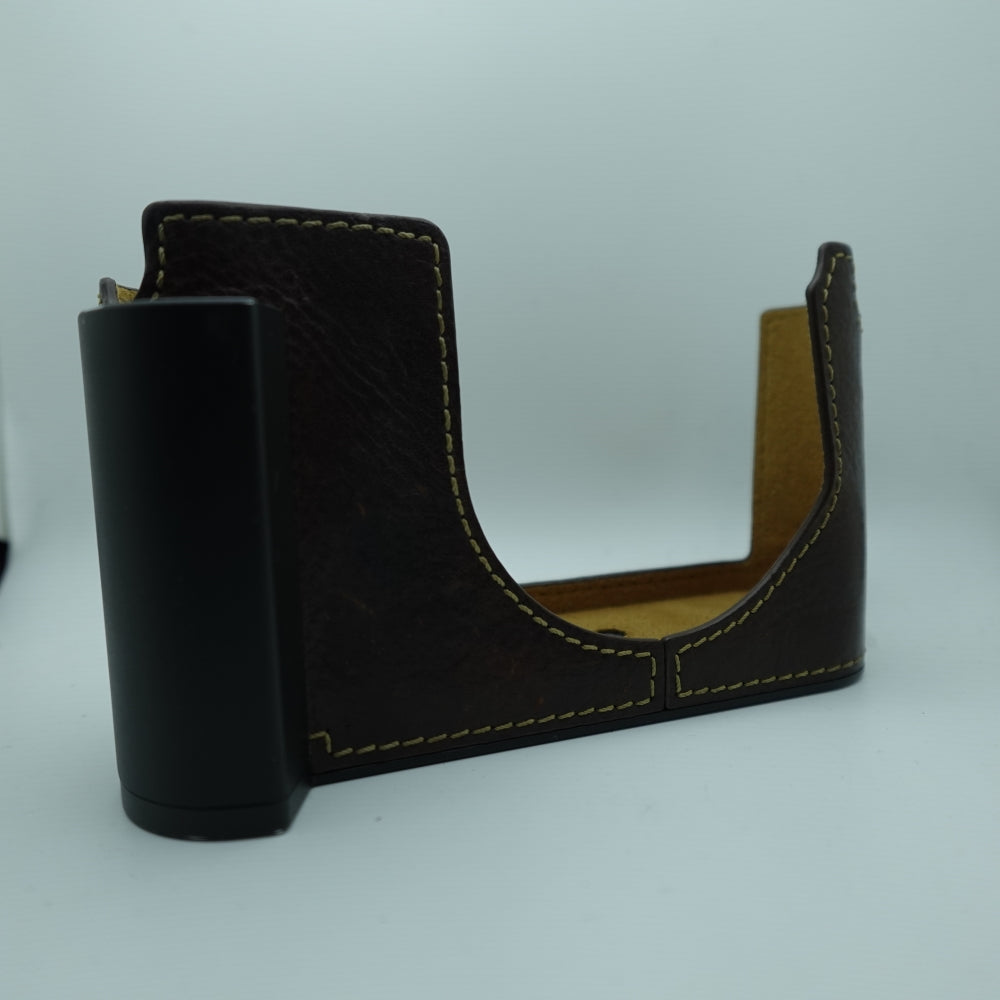Used LIM'S Genuine Italy Leather Camera Half Case for Leica Q | Brown | U9