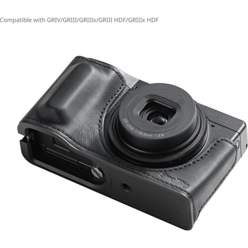 SmallRig Leather Half-Case with Wrist Strap for Ricoh GR IV | Black