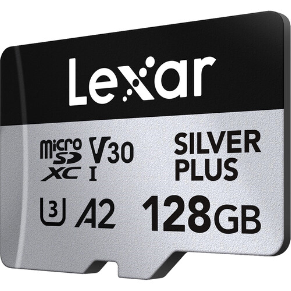 Lexar 128GB Professional SILVER PLUS UHS-I microSDXC Memory Card with SD Adapter