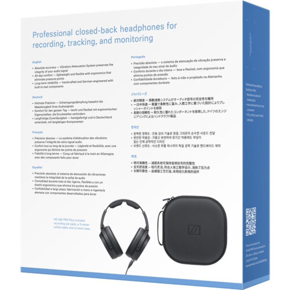 Sennheiser HD 480 PRO Plus Professional Recording & Monitoring Headphones  **OPEN BOX**