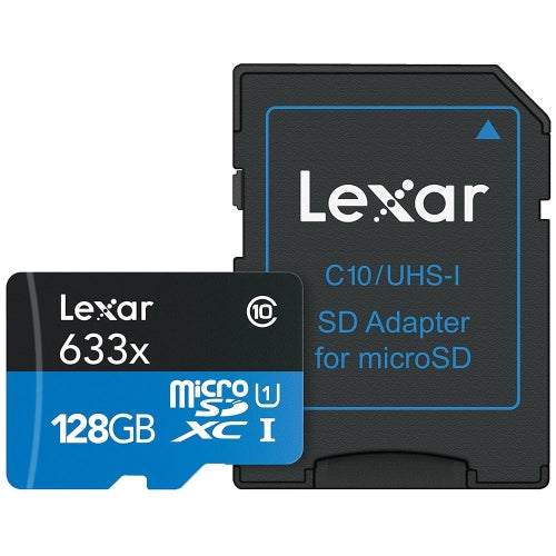 Lexar 128GB High-Performance 633x UHS-I microSDXC Memory Card with SD Adapter