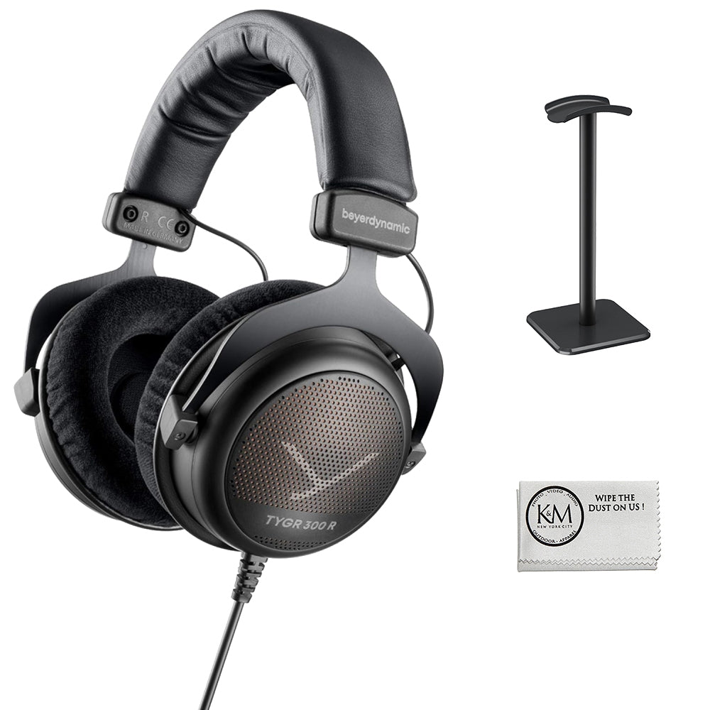 Beyerdynamic TYGR 300 R Gaming Headset Bundle with Headphones Stand + Microfiber Cleaning Cloth (3 Items)