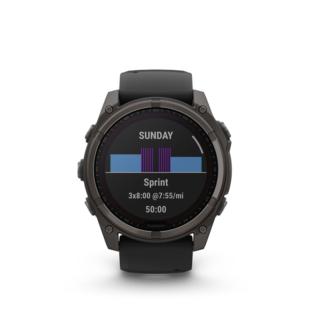 Garmin fenix 8 Solar 51mm Smartwatch | Carbon Gray with Black/Pebble Gray Band