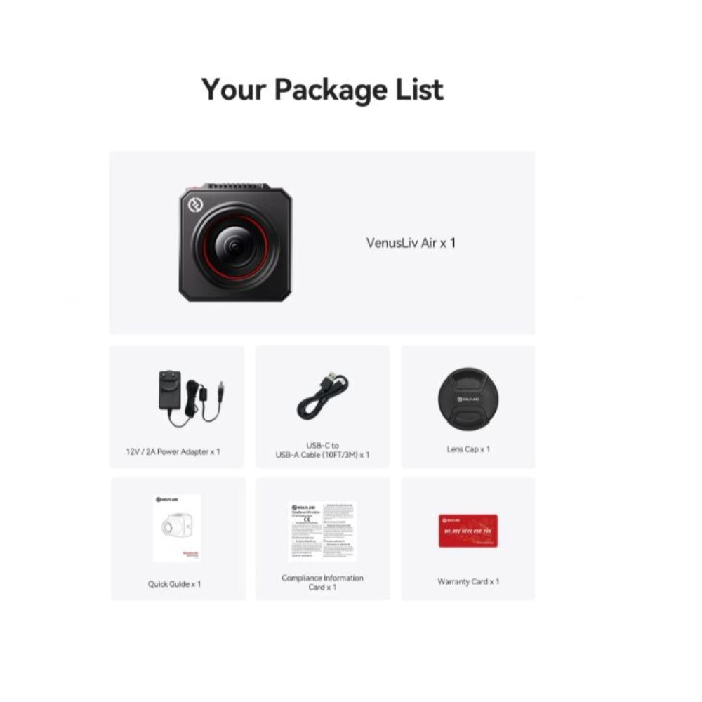 Hollyland VenusLiv Air All-in-One Live Streaming Camera Bundle with 128GB Memory Card + Tabletop Tripod + Screen Protector + Cleaning Kit + Cleaning Cloth (5 Items)