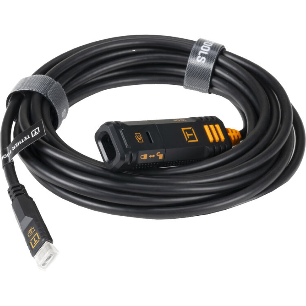 Tether Tools TetherPro Optima 10G TetherBoost Locking USB-C Extension Cable | 16', Non-Reflective Black