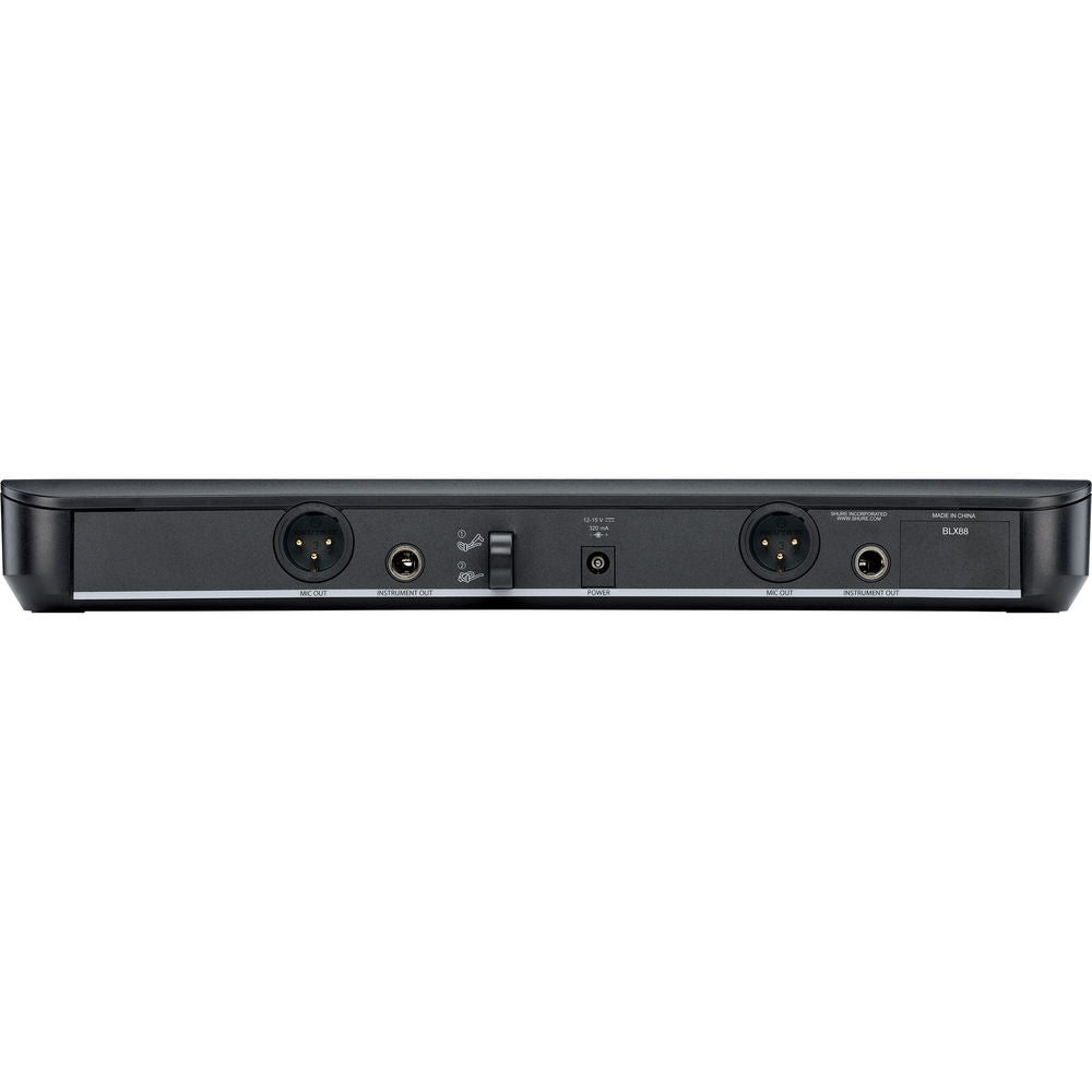 Shure BLX288/SM58 Dual-Channel Wireless Handheld Microphone System with SM58 Capsules | H9: 512 to 542 MHz