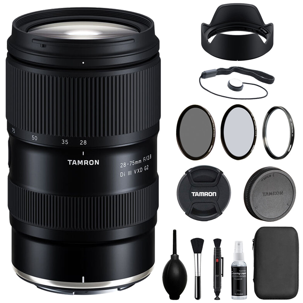 Tamron 28-75mm F/2.8 Di III VXD G2 Compatible with Z Mount (Full Frame) Bundle with Tiffen Filter Set + Lens Cap Keeper + Deluxe Cleaning Kit + Cleaning Cloth (5 Items)