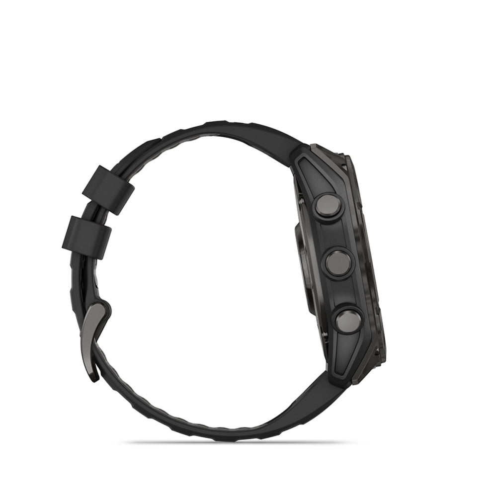 Garmin fenix 8 Sapphire 47mm AMOLED GPS Smartwatch | Carbon Gray with Black/Pebble Gray Band