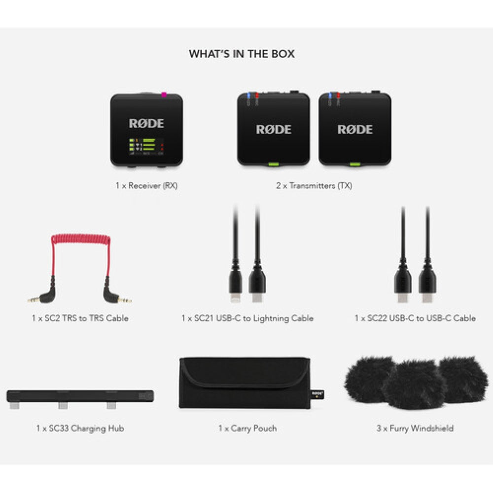 RODE Wireless GO (Gen 3) 2-Person Compact Digital Wireless Microphone System/Recorder | 2.4 GHz, Black  -U9