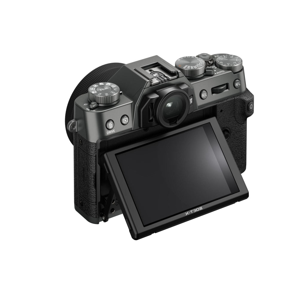 FUJIFILM X-T30 III Mirrorless Digital Camera Charcoal Silver (Body Only) Bundle with Sigma 23mm f/1.4 DC DN Lens + 64GB Card + UV Filter + Card Reader + Charger + Cleaning Kit + Camera Bag (12 Items)