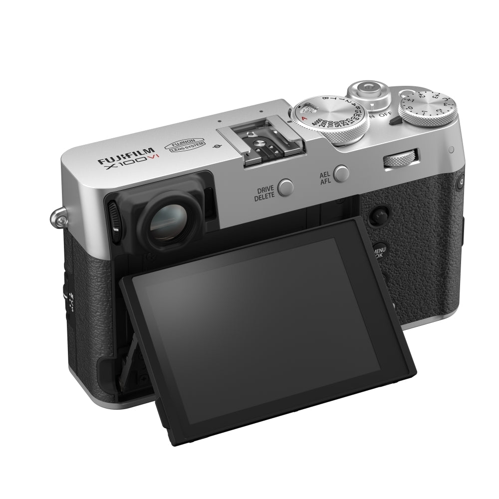 FUJIFILM X100VI Digital Camera | Silver Bundled with 64GB Memory Card + iT30Pro F TTL Mini Flash + Cleaning Kit - Blower, Lens Pen, Brush & Case + Cloth (5 Items)
