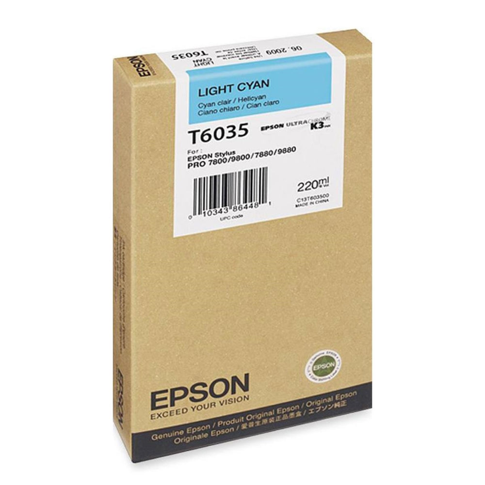 Epson T603500 Light Cyan UltraChrome K3 Ink Cartridge | 220 ml