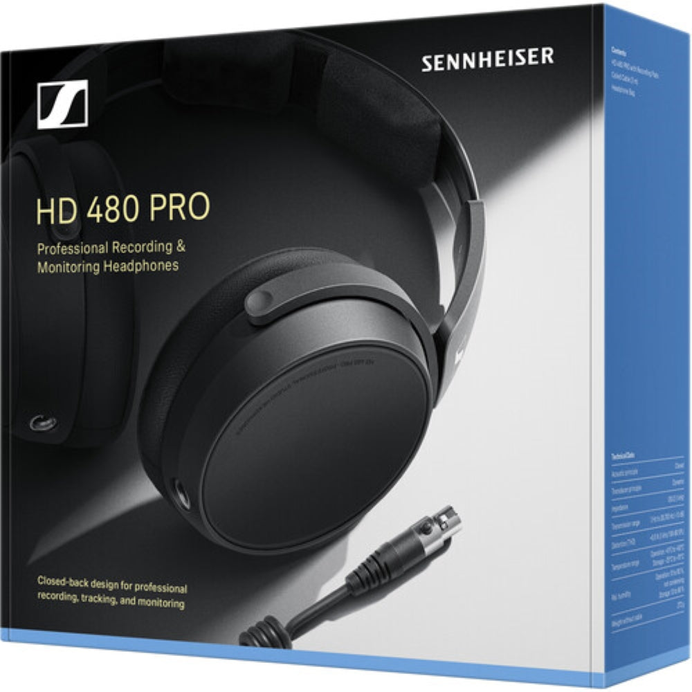 Sennheiser HD 480 PRO Professional Recording & Monitoring Headphones Bundled with Headphone Stand + Cleaning Cloth (3 Items)