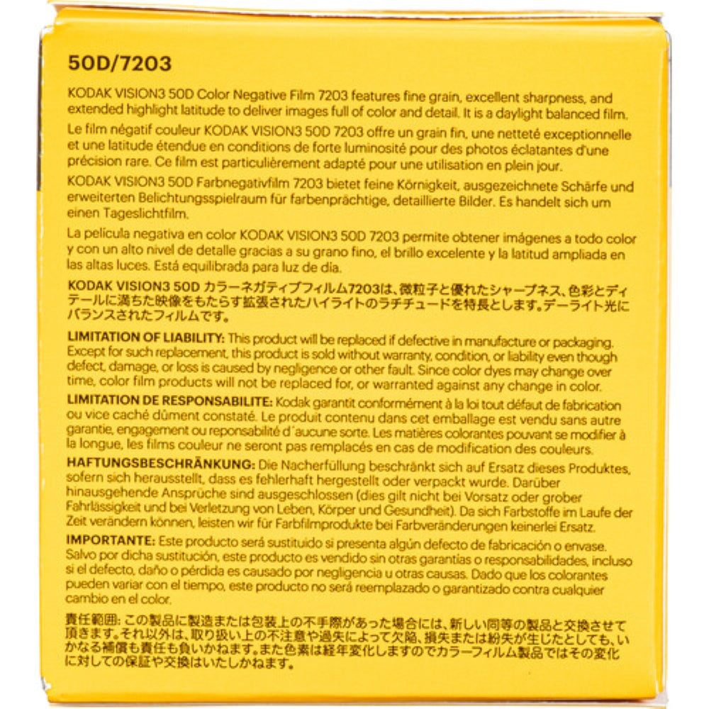 Kodak VISION3 50D Color Negative Film #7203 | Super 8, 50' Roll