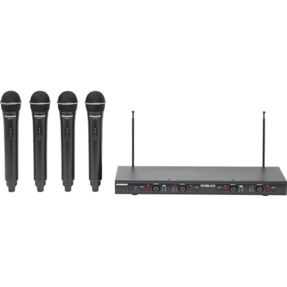Samson Stage 412 Frequency-Agile Quad-Channel Handheld VHF Wireless System | 173 to 198 MHz
