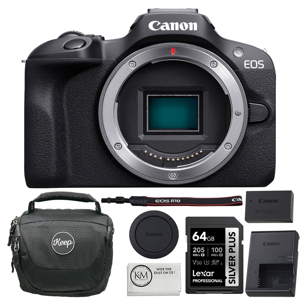 Canon EOS R100 Mirrorless Camera | Body Only Bundled with 64GB Memory Card + Digital Camera Case (3 Items)