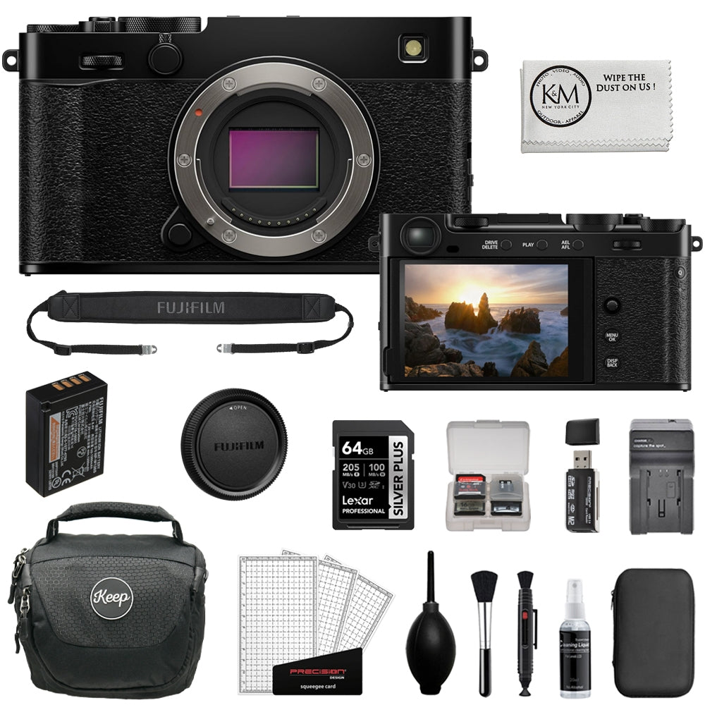 FUJIFILM X-E5 Mirrorless Camera (Black) Bundle with 64GB Memory Card + Battery Charger + SD Card Reader + Camera Bag + Cleaning Kit (9 Items)