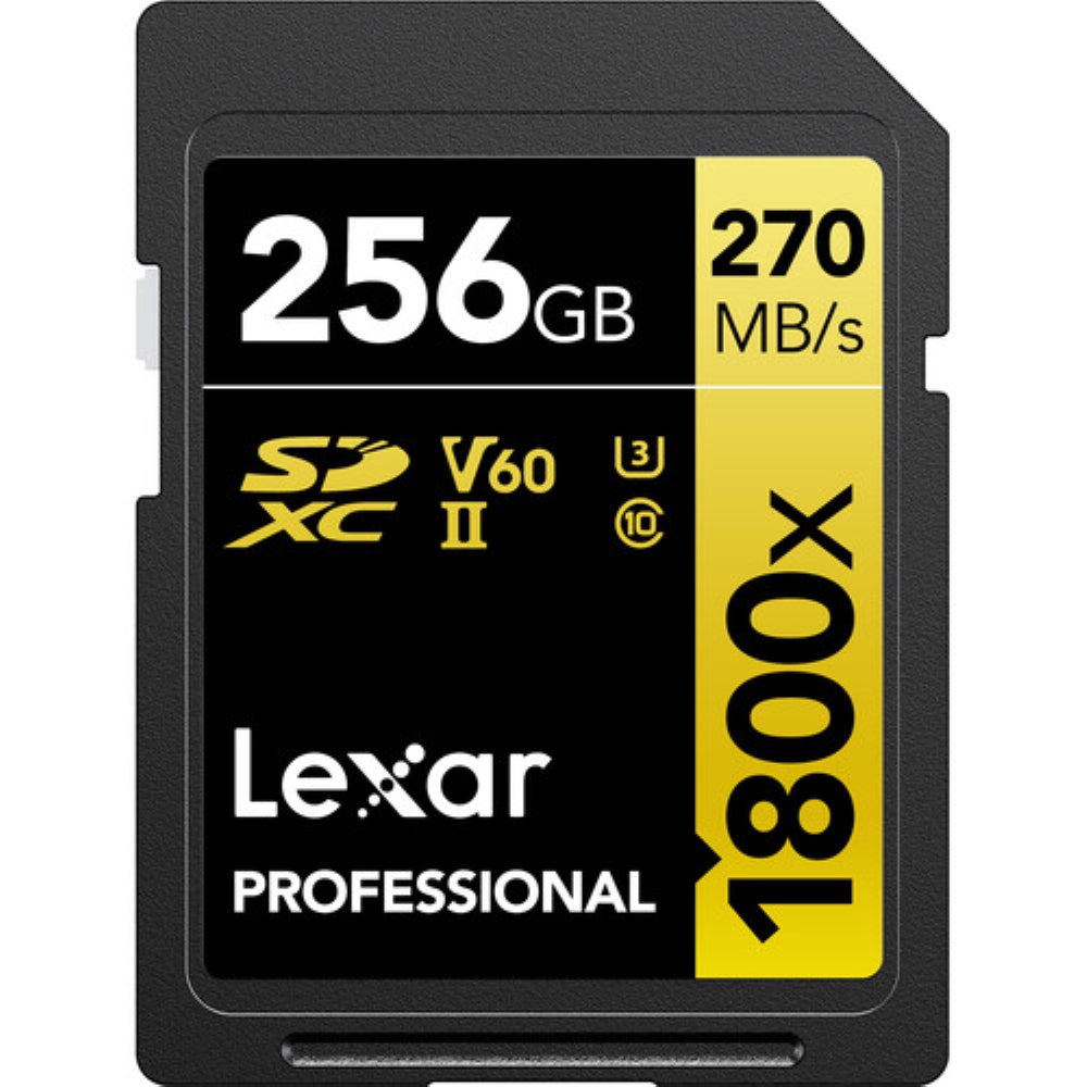 Lexar 256GB Professional 1800x UHS-II SDXC Memory Card | GOLD Series