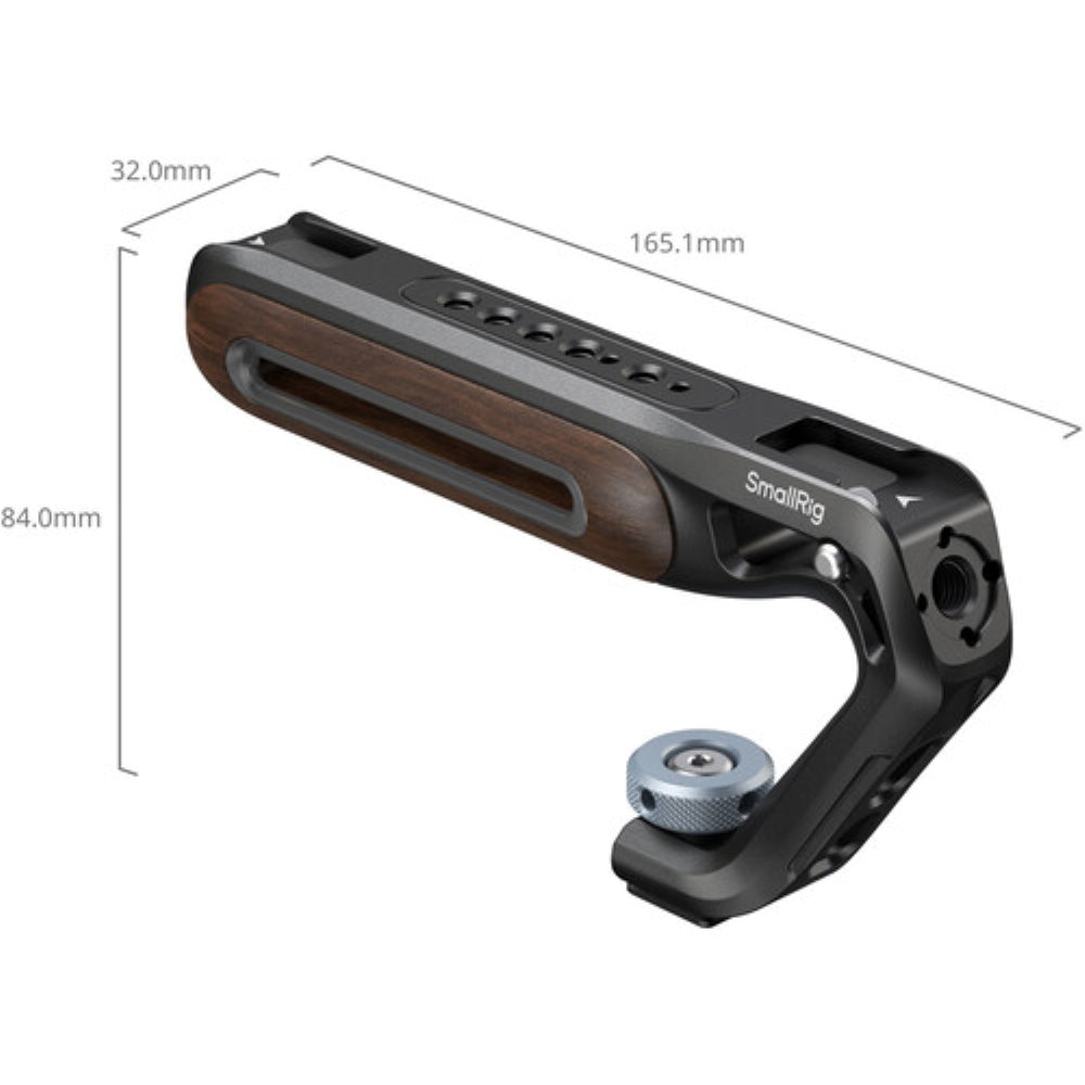 SmallRig Wooden Top Handle with Cold Shoe Mount