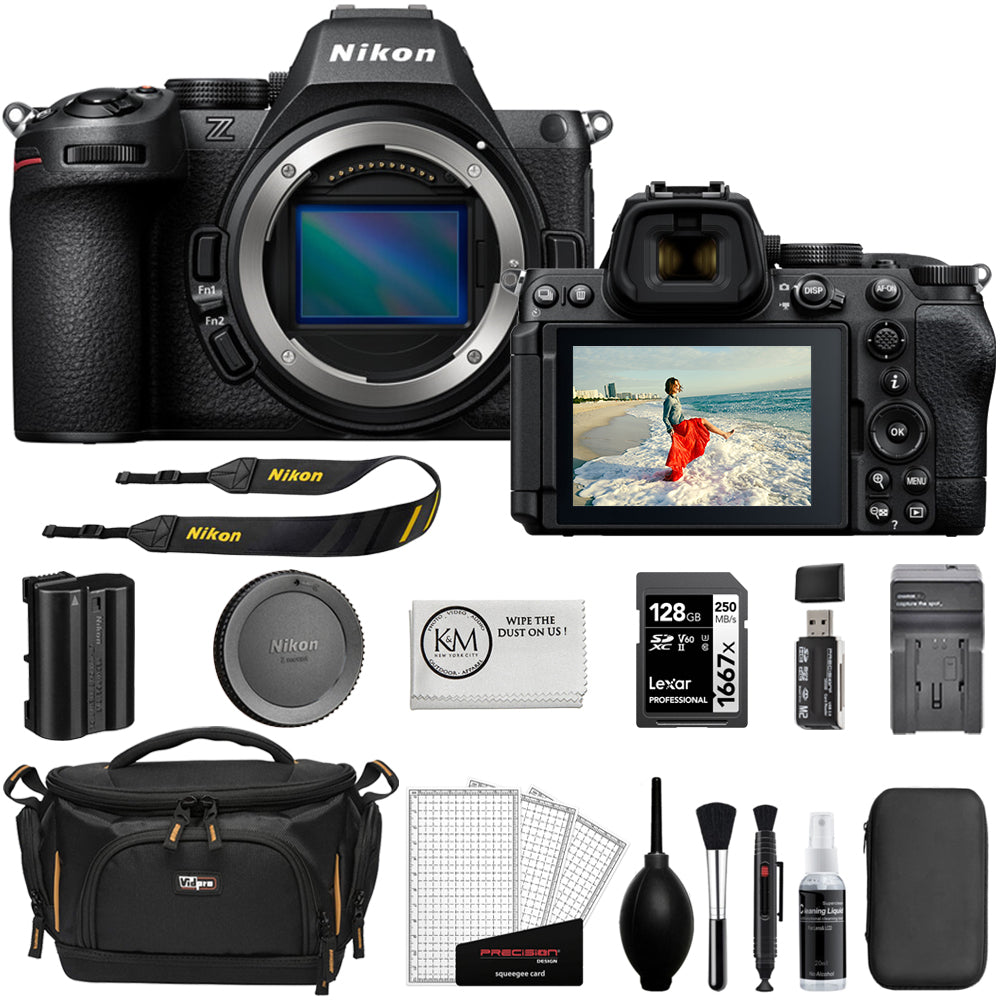 Nikon Z5 II Mirrorless Camera | Body Only Bundle with 128GB Memory Card + Cleaning Kit + Screen Protectors + SD Card Reader + Camera Bag+ Cleaning Cloth (7 Items)