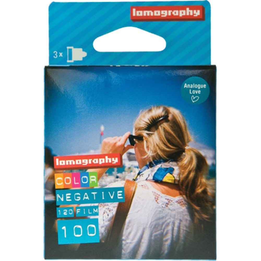 Lomography 100 Color Negative Film | 120 Roll Film, 3 Pack