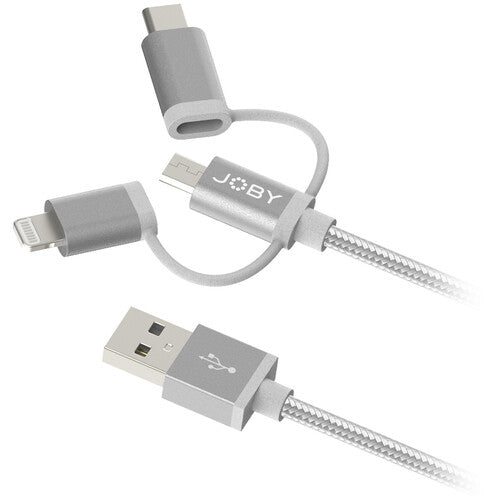 JOBY 3-in-1 Charge & Sync Cable | 3.9', Space Grey