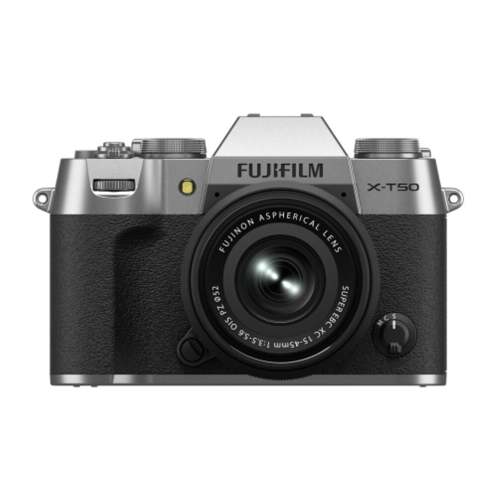 Fujifilm X-T50 Mirrorless Camera w/ XC 15-45mm f/3.5-5.6 OIS PZ Lens | Silver