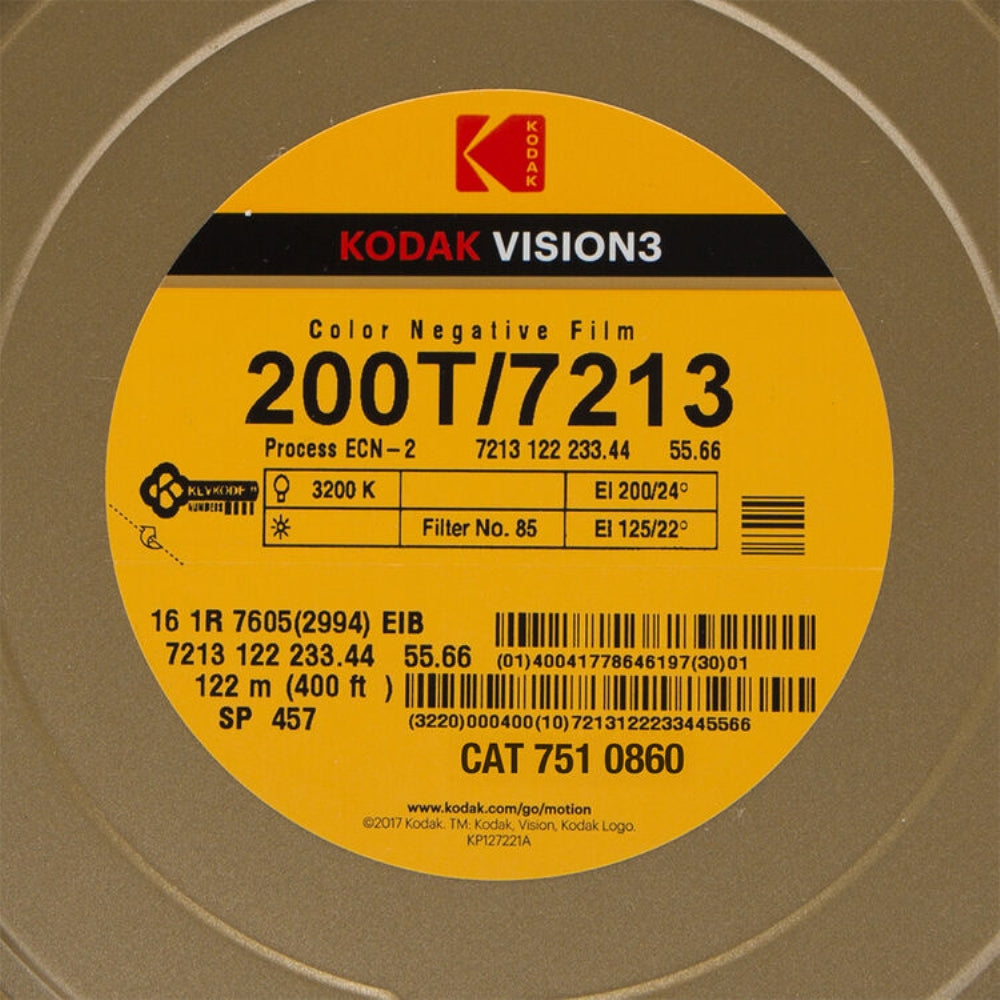 Kodak VISION3 200T Color Negative Film #7213 | 16mm, 400' Roll, Single Perf