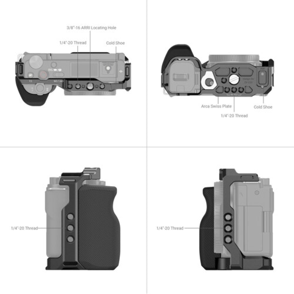 SmallRig Camera Cage with Right-Side Handgrip for Sony ZV-E10