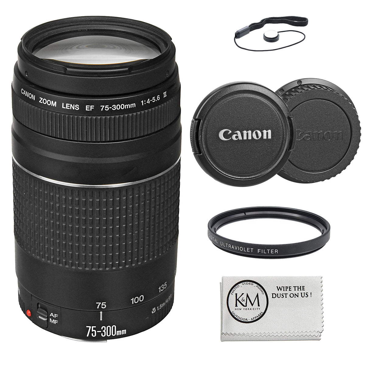 Canon EF 75-300mm f/4-5.6 III Lens Bundled with 58mm UV