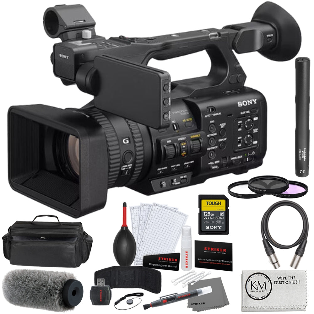 Sony HXR-NX800 4K 1" CMOS Sensor NXCAM Camcorder Bundle with 128GB TOUGH Memory Card + Microphone + Windscreen + Camera Bag + 3-Piece Filter Set + Photo Starter Kit + XLR Cable (9 Items)