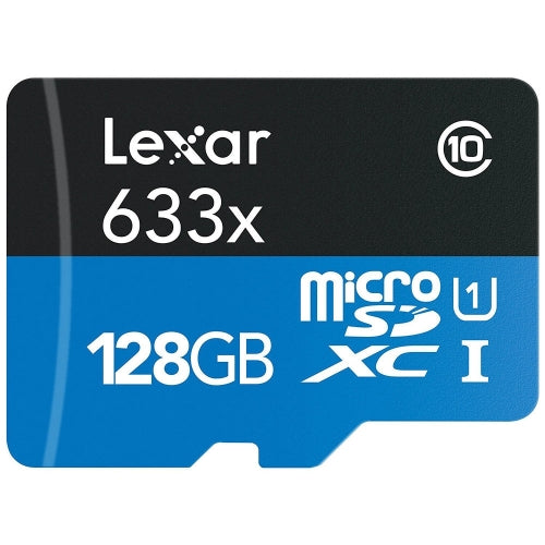 Lexar 128GB High-Performance 633x UHS-I microSDXC Memory Card with SD Adapter