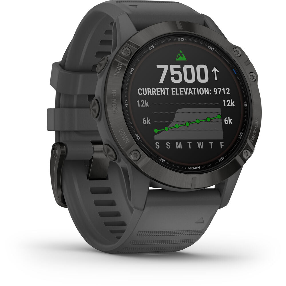 Garmin fenix 6 Multisport GPS Smartwatch | 47mm, Pro & Solar, Black / Slate Gray Band