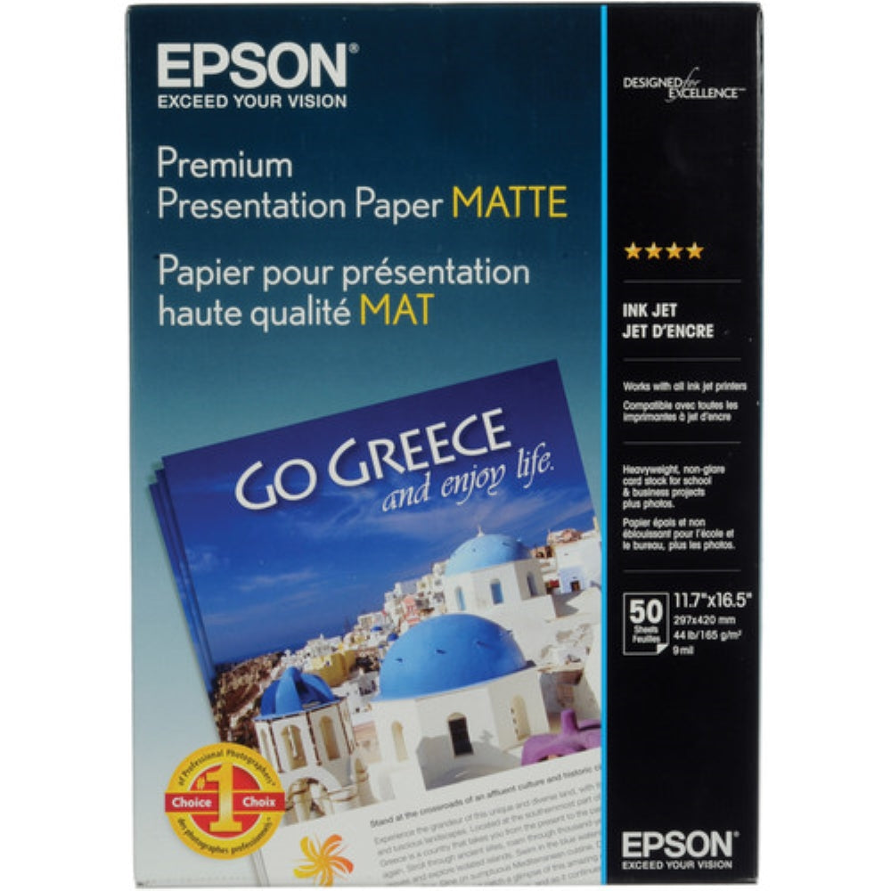 Epson Premium Presentation Paper Matte | A3 11.7 x 16.5", 50 Sheets