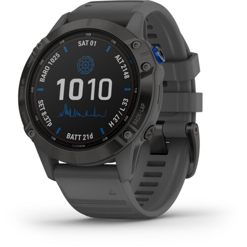 Garmin fenix 6 Multisport GPS Smartwatch | 47mm, Pro & Solar, Black / Slate Gray Band