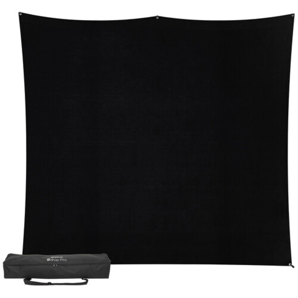 Westcott X-Drop Pro Fabric Backdrop Kit | Rich Black, 8 x 8'