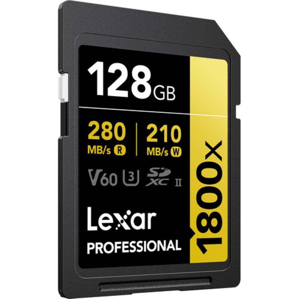 Lexar 128GB Professional 1800x UHS-II SDXC Memory Card | GOLD Series