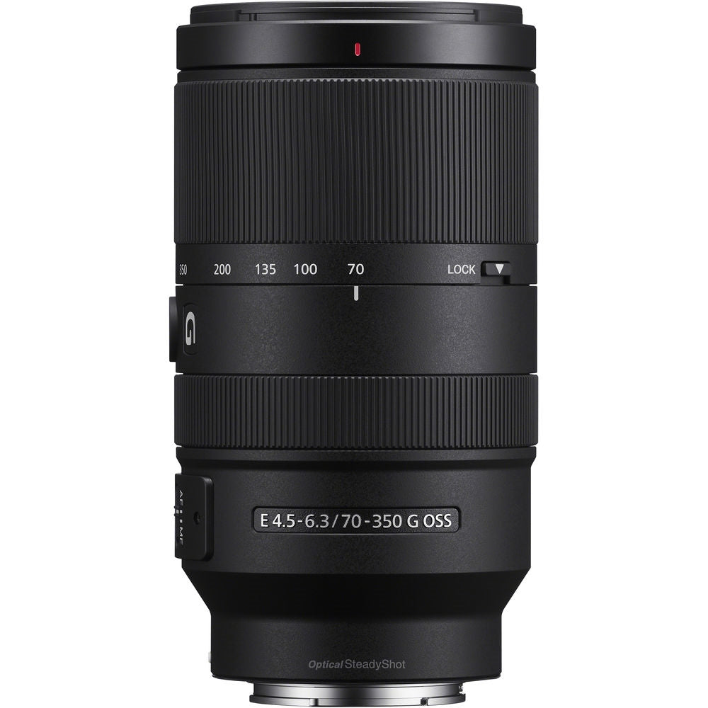Sony E 70-350mm f/4.5-6.3 G OSS Lens Compatible with Sony E Mount Bundled with 67mm UV Filter + Lens Cap Keeper + Deluxe Cleaning Kit - Blower, Lens Pen, Brush & Case + Microfiber Cleaning Cloth (5 Items)